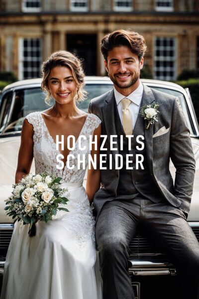 Hochzeitsschneider by cove - Brautpaar vor Auto